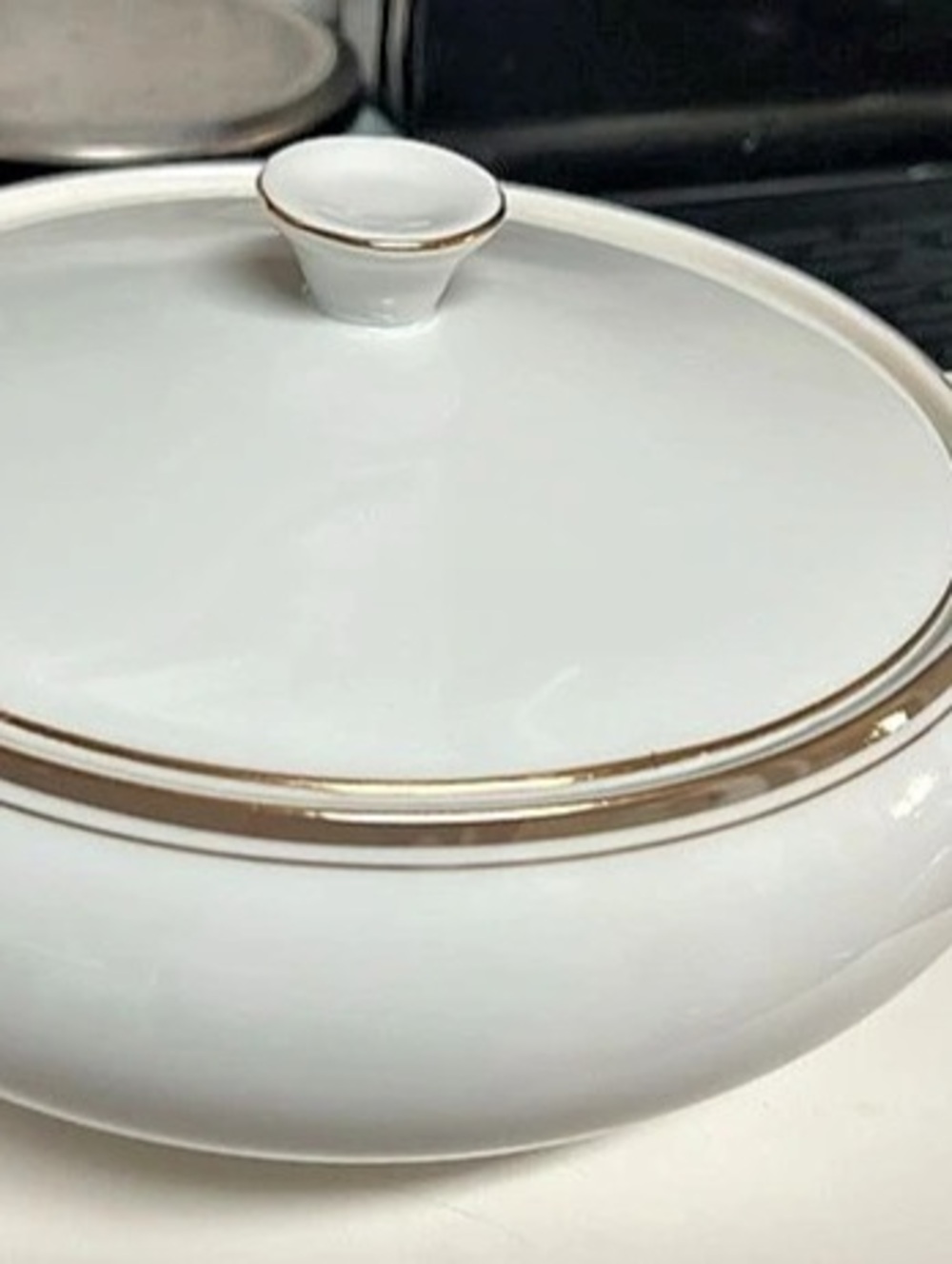 Vintage Royalton Golden Elegance Covered Serving Dish Tureen– Japan – Gold Trim